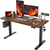 TIQLAB Electric Standing Desk, Adjustable Height Stand up Desk, 55 * 24 Inches Sit Stand Home Office Table with Splice Board, Black Walnut