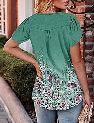 KISSMODA Women's Tunic Tops Casual V Neck Short