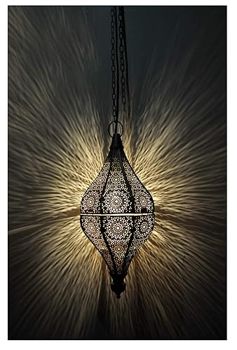 indian Moroccan Mosaic Swag Plug in Chandelier Light Ceiling