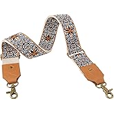 KamostarX Purse Strap,Purse Strap Replacement Crossbody Wide Shoulder Strap Handbag Canvas Belts Guitar Straps Adjustable (Vintage Duotone Snowflake)