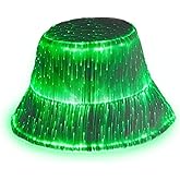 LED Bucket Hat- Light up Rave Fisherman Cap 7 Colors USB Rechargeable, Glow in The Dark Party Hats for Men Women