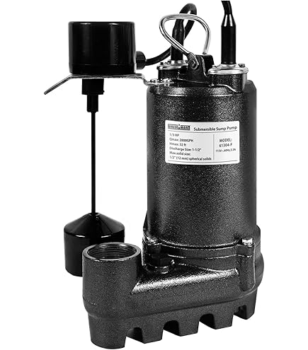 Wayne CDU790 1/3 HP Submersible Sump Pump + 1-1/2" Check Valve – Cast Iron, Vertical Float, 4,600 GPH