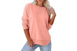 KIRUNDO Women's Casual Crewneck Sweatshirts 2024 Spring Fall Clothes Loose Long Sleeve Lightweight Pullover Shirts Tops