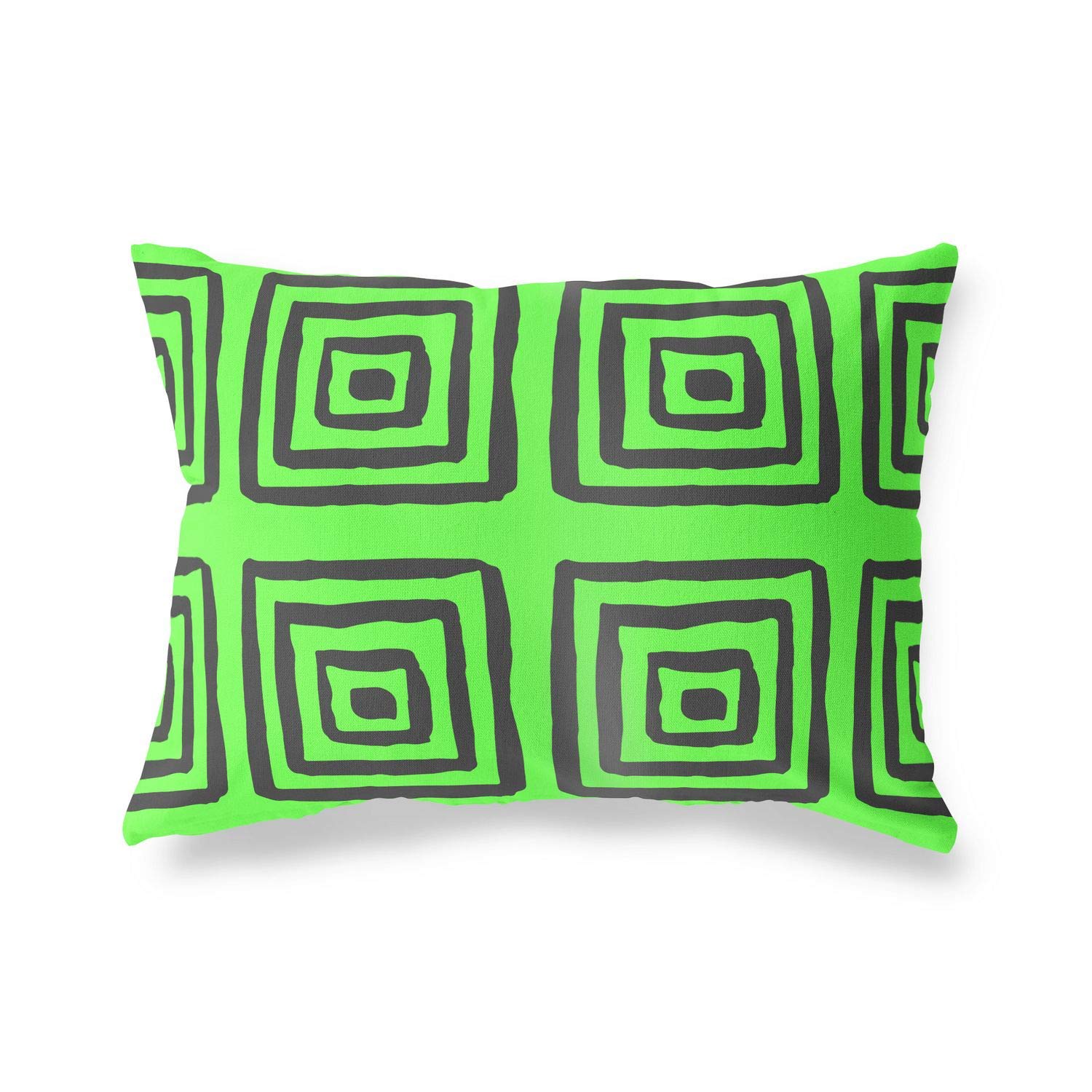Bonamaison Decorative Cushion Cover Neon Green & Fume, Throw Pillow Covers, Home Decorative Pillowcases for Livingroom, Sofa, Bedroom, Size: 35x50 Cm - Designed and Manufactured in Turkey
