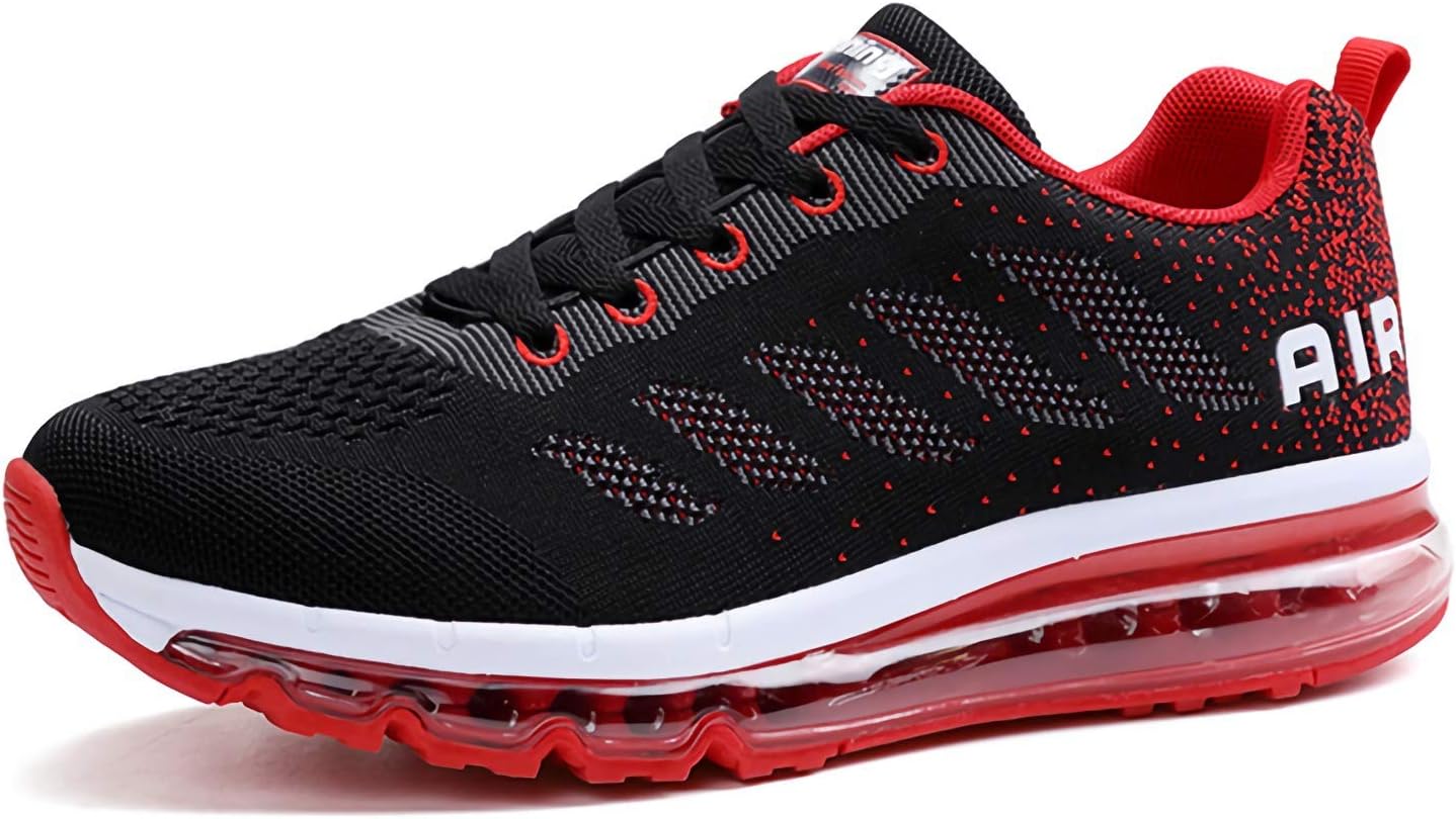 frysenMen Women Shock Absorbing Air Running Shoes Trainers for Multi Sport Athletic Jogging Fitness, Pink, UK Size