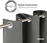Deconovo Blackout Curtain 52x72 Eyelet Thermal Insulated Light Grey 1 Panel view 4