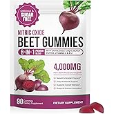 ECHTEYUN Super Beetroot Gummies, 8 in 1 Beet Root 4,000mg with Grape Seed Extract & CoQ10, Sugar Free - 90 Count (1)