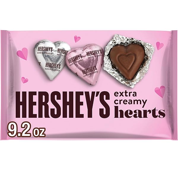 HERSHEY’S MILK CHOCOLATE HEARTS, VALENTINE’S DAY CANDY BAG, 9.2 OZ