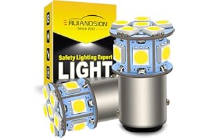 Ruiandsion 2pcs 1157 LED Bulb White 6V BAY15D 5050 12SMD LED Light Bulbs for Back Up Reverse Lights Brake Lights Tail Lights,Non-polarity