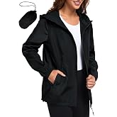 Hount Womens Waterproof Rain Jacket Lightweight High Neck Packable Hooded Raincoat Active Outdoor Windbreaker Jacket