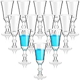 Meanplan 1 oz Shot Glasses with Stem Cordial Mini Wine Cups Limoncello Port Glasses Clear Heavy Base Fancy Shot Small Goblet Cups for Vodka, Cocktail, Liquor for Kitchen Dining(12 Pcs)