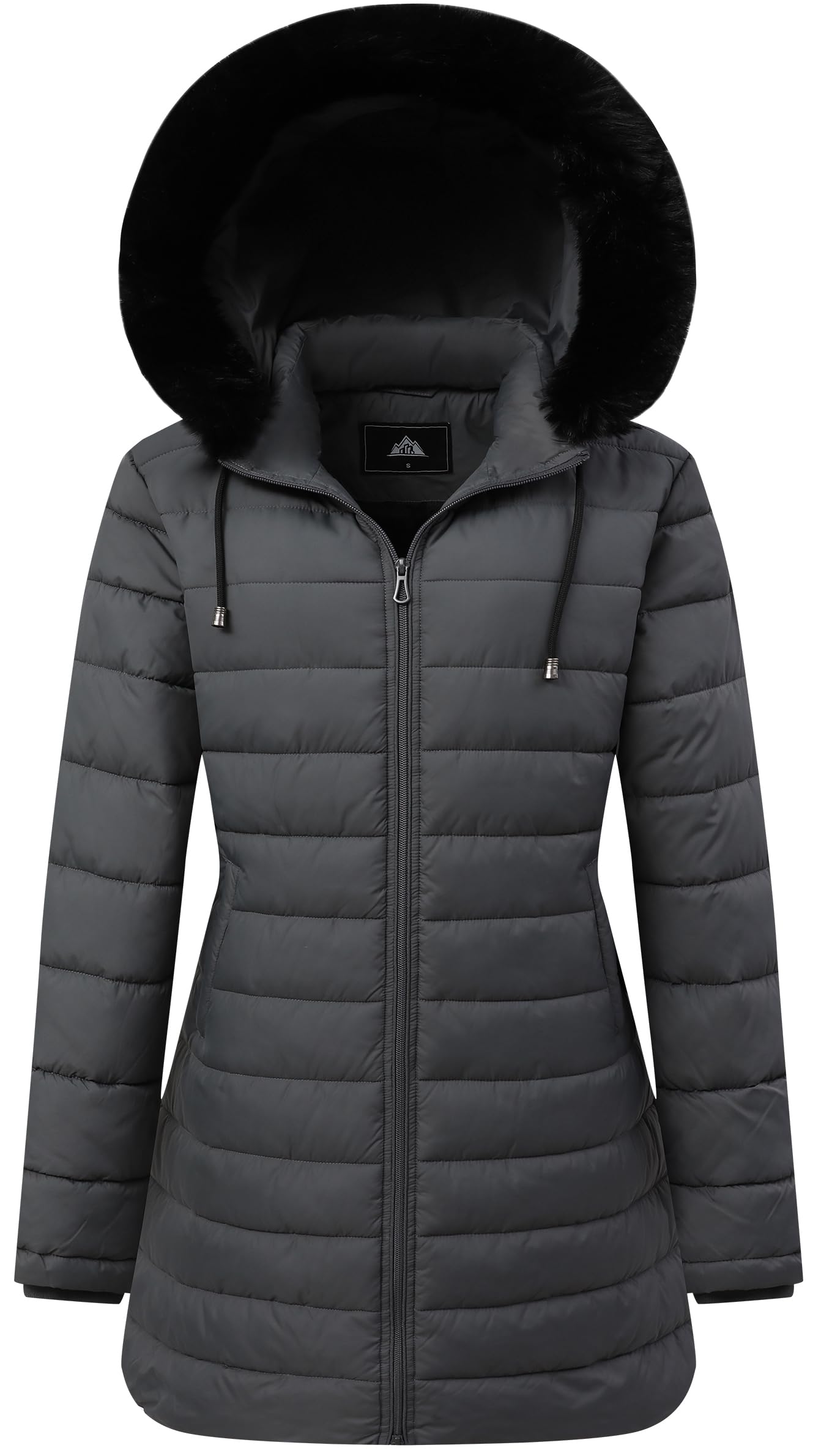 GOLDLADIES Women's Waterproof Long Down Jacket,Warm Winter Hooded Puffer Coat Thickened for Hiking Outdoor Image