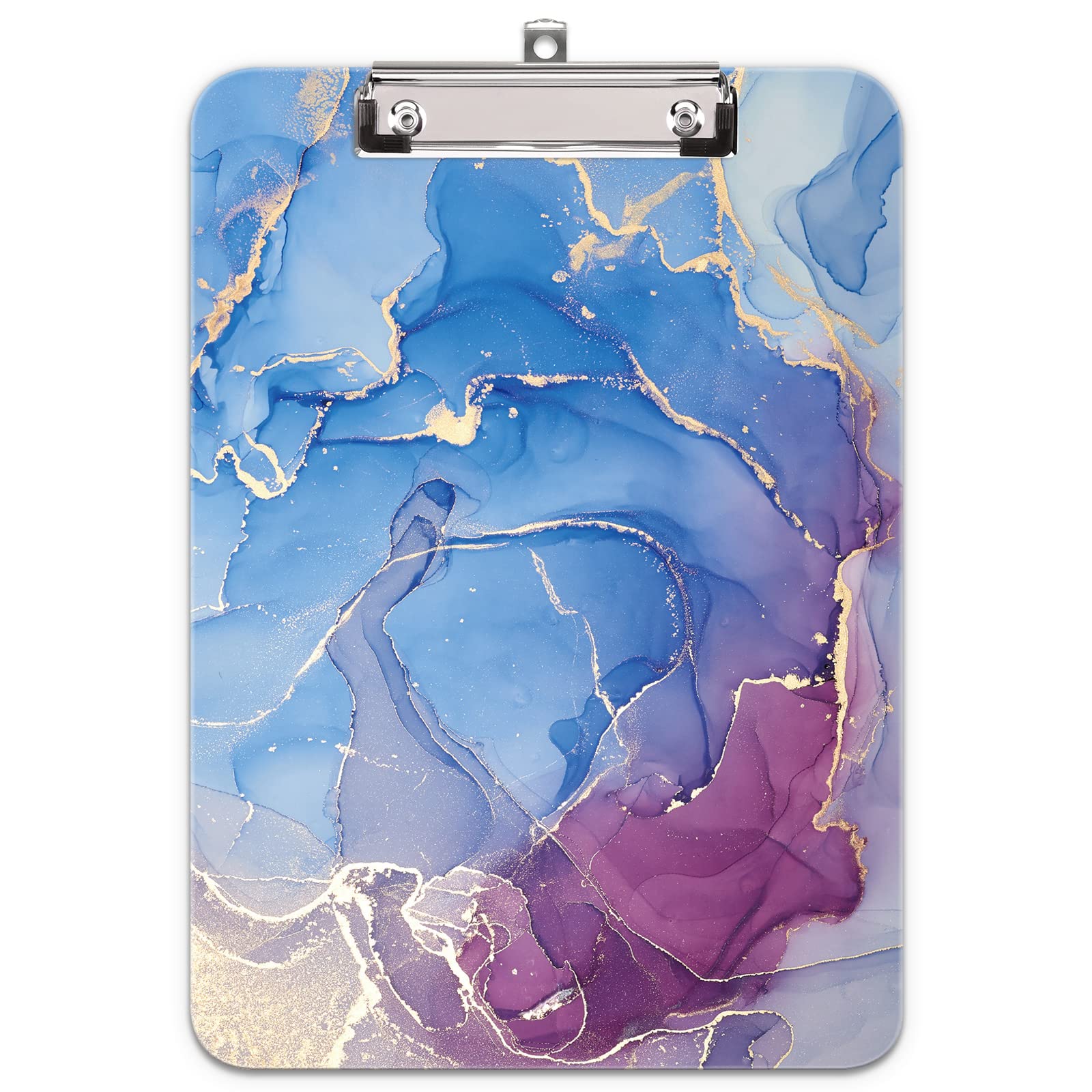 Hnogri Plastic Clipboard A4, Fashion Design A4 Letter Size Clipboards & Forms Holders for Office Supplies Lawyers,School Students and Kids, Low Profile Clip Cute Clipboard Folder, Gradient Marble — image 1