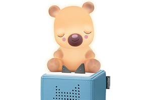 Tonies Night Light - Sleepy Bear Audio Play Character from Sleepy Friends | Warm Glow | 75 Minutes of Beautifully Composed Melodies | Record Your Own Bedtime Stories