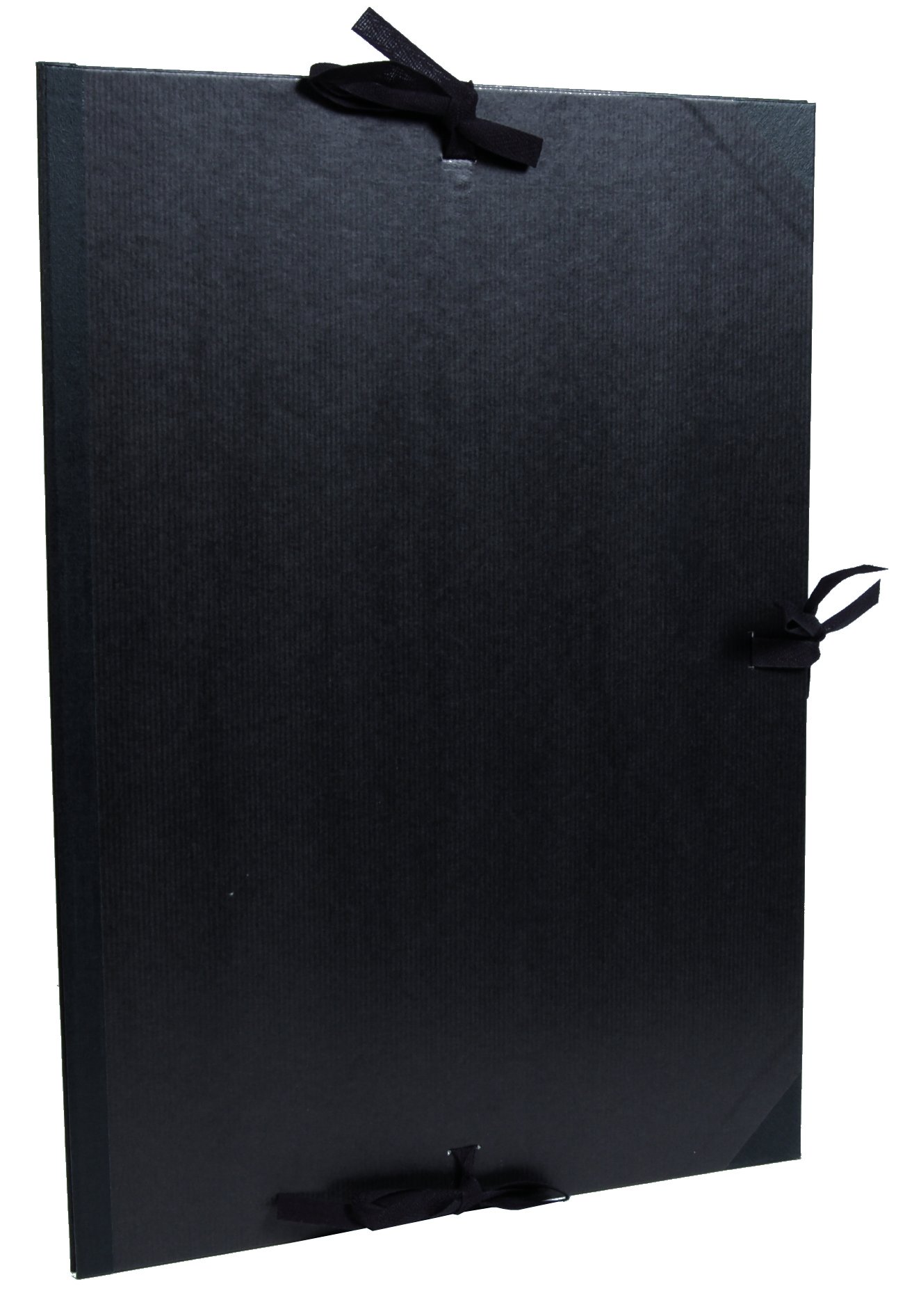 Clairefontaine - Ref 38815C - Kraft Art Folder - 50 x 70cm Size, 3 Ribbon Ties with 3 Flaps Closure, White Paper Lining, Acid Free - Suitable for Transporting Artwork - Black