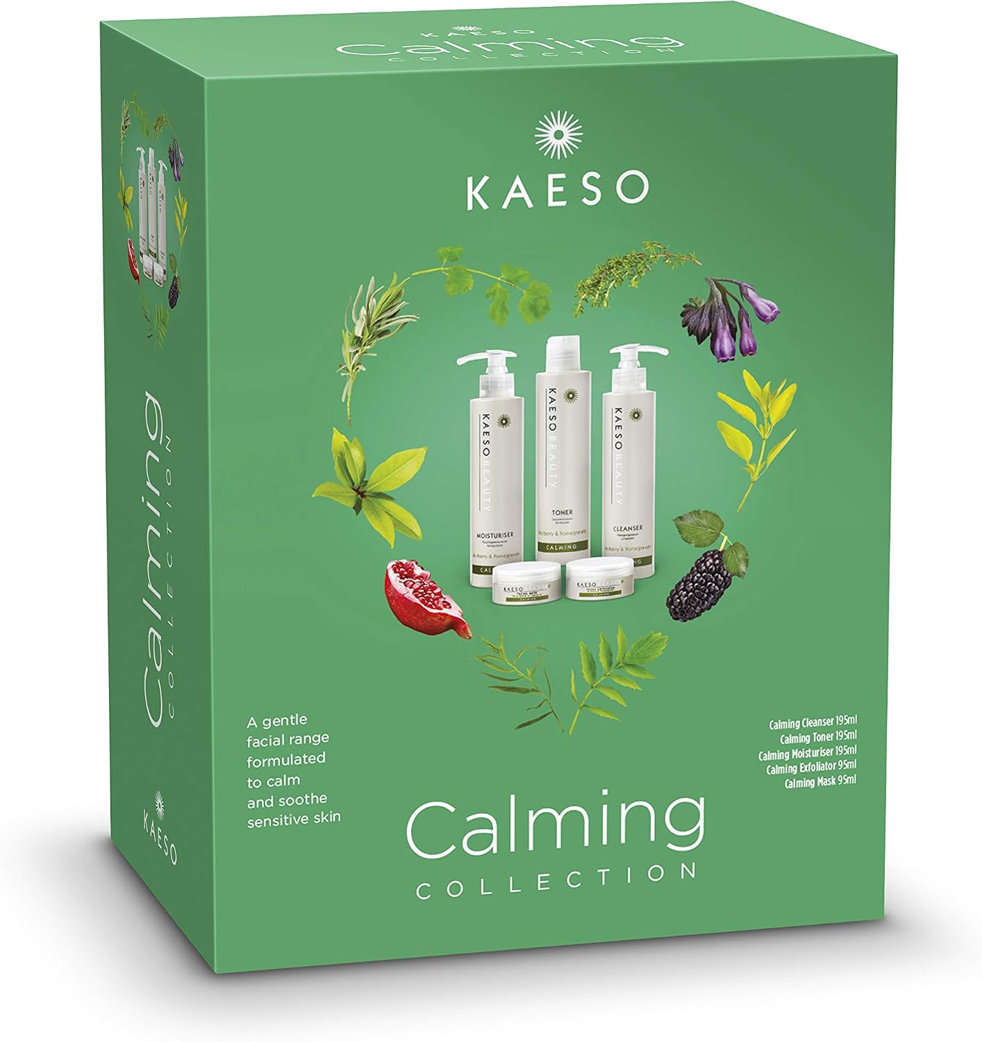 Kaeso Calming Facial Collection Kit, Off White, 193.75 ml (Pack of 4)