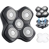 SEKINININT Upgrade Universal Head Shaver Replacement Heads Compatible with Freebird Shaver, Full Dual Blade Ring Design Replacement Heads for Wyklaus Head Shavers for Bald Men (Black)