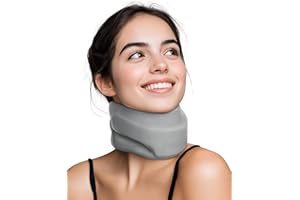 Qwnccet Neck Brace Cervical Collar - Neck Support Brace for Sleeping, Soft Foam Wraps Keep Vertebrae Stable and Aligned for Relief of Cervical Spine Pressure Gray Medium(12.6-15.8 Inch)