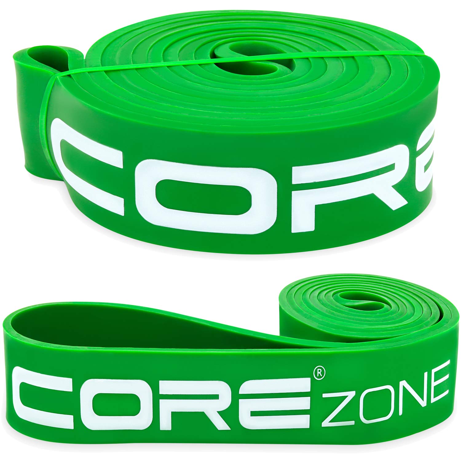 COREZONE Resistance Band - Strong Green | Home Gym Exercise Workout Bands for Butt, Leg, Glute, Yoga, Pilates, CrossFit, Fitness, Physical Therapy | Multicoloured Resistance Bands for Men & Women