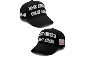 AEONDA Trump 2024 Hat 45-47 MAGA Hat Make America Great Again Donald Trump Embroidery Slogan with USA Flag Adjustable Baseball Cap