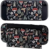 Protective Case for Switch 2, Cover Skin Dock Case for Nintendo Switch 2 2025 Console Joycon Controller, Cottage Cozy Musroom TPU Slim Dockable Shell Kawaii Gaming Protector Accessories