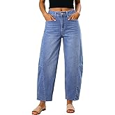 Dokotoo Casual Jeans for Women Loose Baggy Wide Leg Jeans Woman High Waisted Stretchy Denim Pants with Pockets