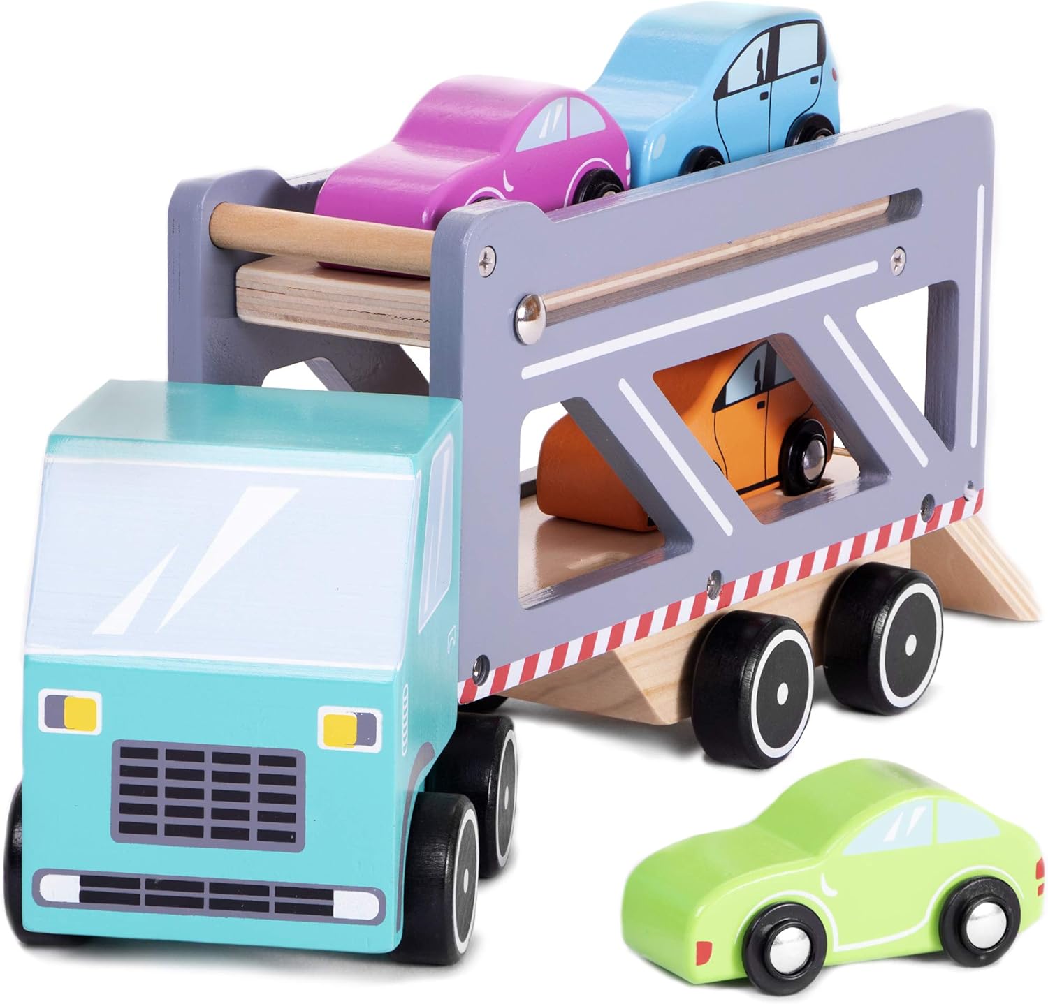 wooden toy semi trucks