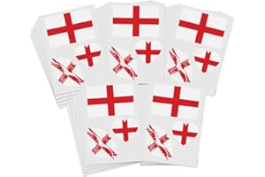 FashionTats World Flags Temporary Tattoos | 75 Tattoos | Euros 24 - Olympics | Country Flags for Sports & National Holidays | MADE IN THE USA | Skin Safe | Removable (England)