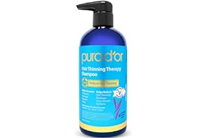 PURA D'OR 16 Oz Hair Thinning Therapy Biotin Shampoo - LAVENDER VANILLA Scent - CLINICALLY TESTED Effective Results, Herbal Blend Hair Thickening Products Women & Men, Color Safe Routine Shampoo