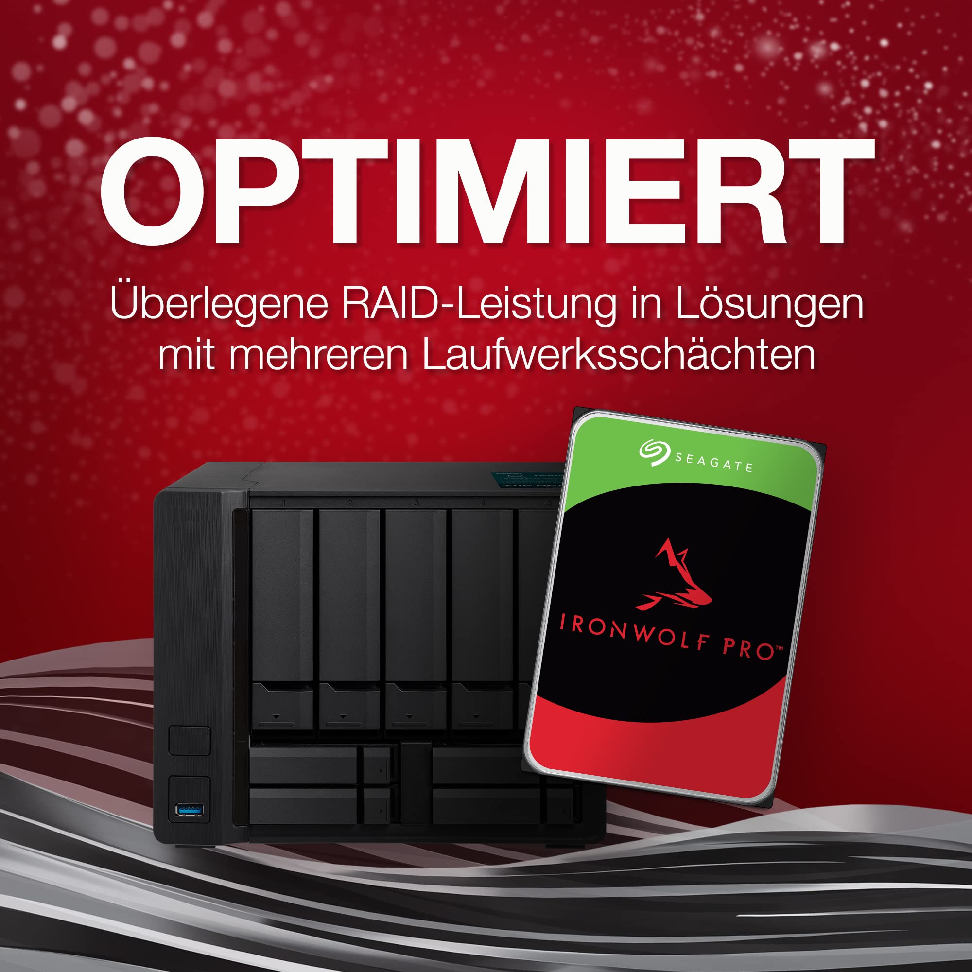 Seagate IronWolf Pro 16TB, NAS interne Festplatte HDD, 3.5 Zoll, 7200 U/Min, CMR, 256 MB Cache, SATA 6 GB/S, inkl. Data Rescue Service (ST16000NTZ01) 6