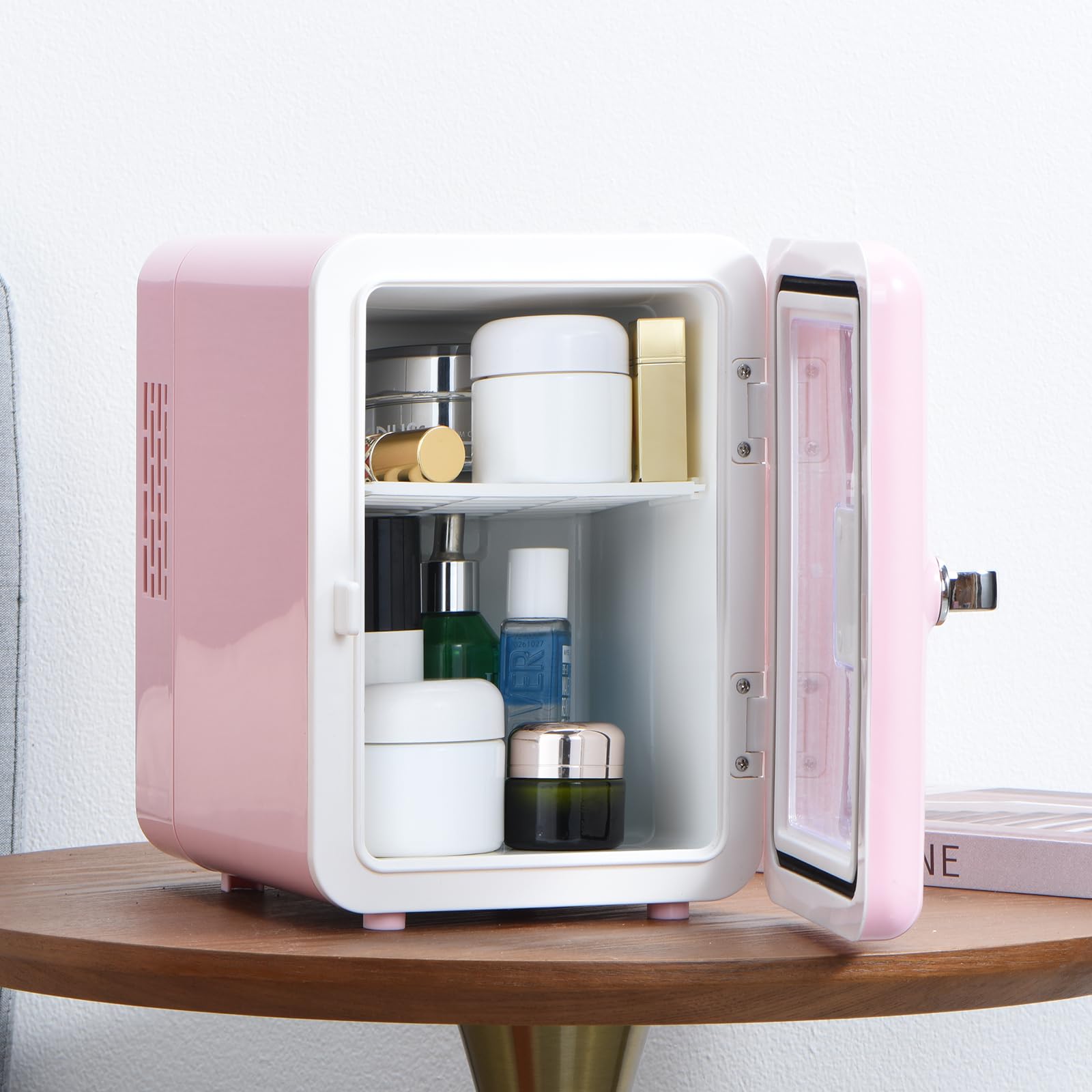 Iceblue Skincare Fridge with Viewing Window, 4L Compact Small Fridge for Bedroom, Car, Office & Dorm, Pink Mini Fridge for Beauty Essentials & Beverages(Pink) - Image 6
