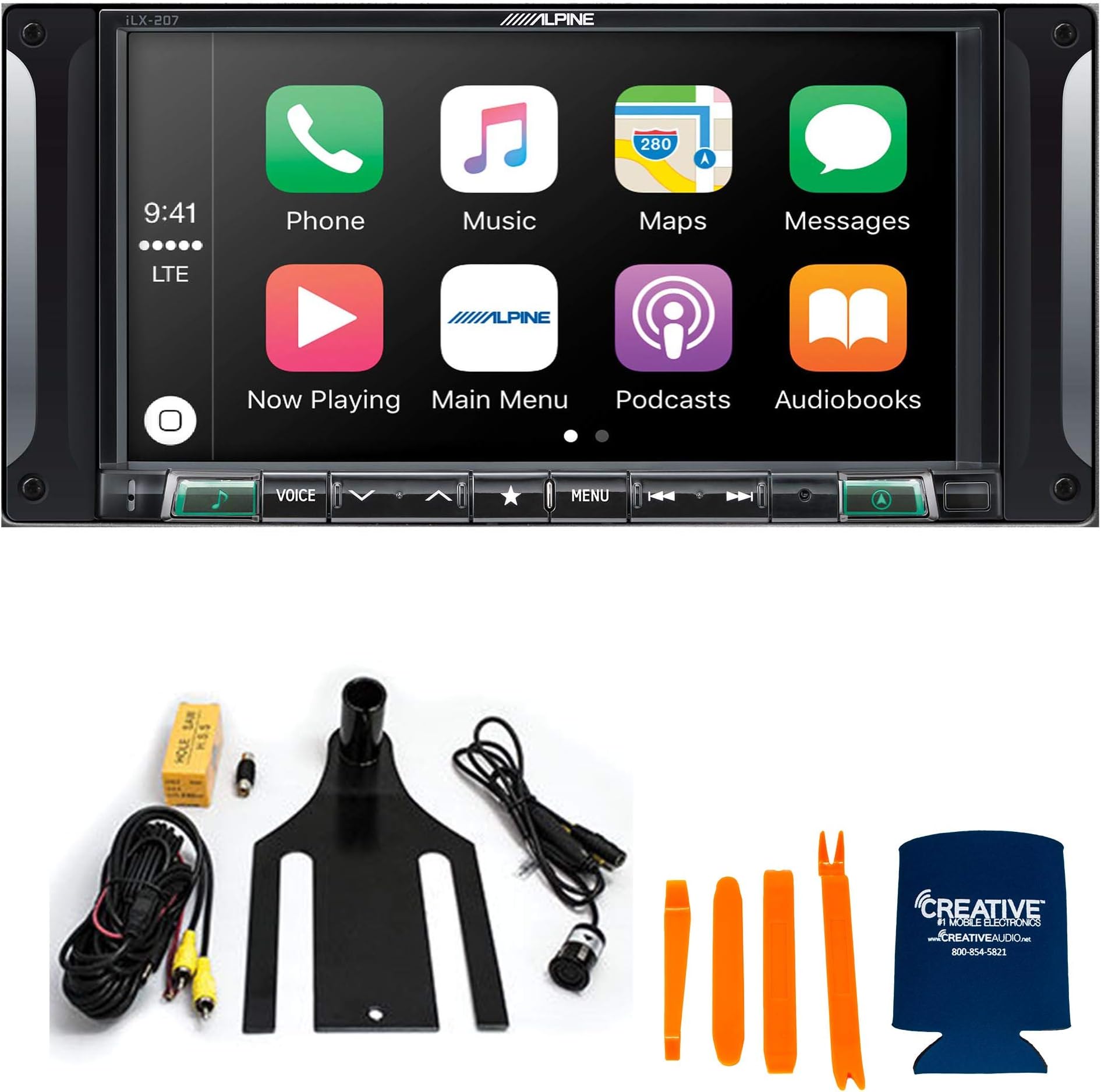 CreativeAudio Alpine i207-WRA 7-Inch Restyle Dash System for Jeep Wrangler 2007-2017 Includes Spare tire Camera