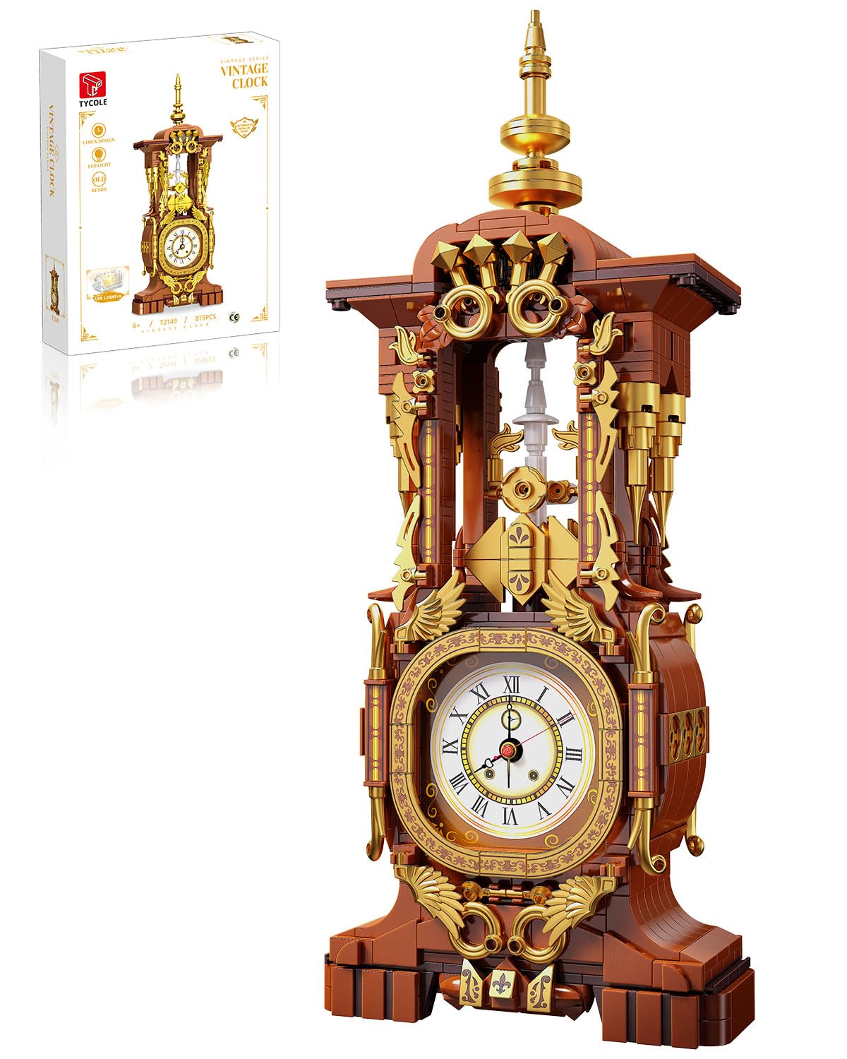 Photo 1 of **INCOMPLETE** Vintage Clock Building Block Set, Stem Toy with Real Clock Function and Controllable Lighting, Technic Building Kit, Unique Home Decoration and Collectible, Birthday Gifts for Adults & Kids 6-12