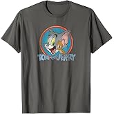 Tom and Jerry Yellow Red Blue Circle Logo T-Shirt