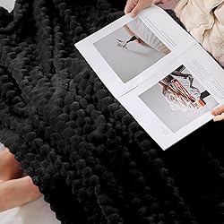 Puncuntex Black Throw Blanket 90"×90" inches Fuzzy