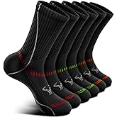 BULLIANT Men Athletic Socks, Compression Sports Crew Socks Cushioned For Men Outdoor Running Hiking-Arch Compression Support