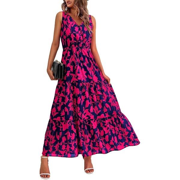 Liebeye Women's Strapless Floral Maxi Dress - Empire Waist, Sleeveless, Boho Print For Beach & Summer Parties - View #7