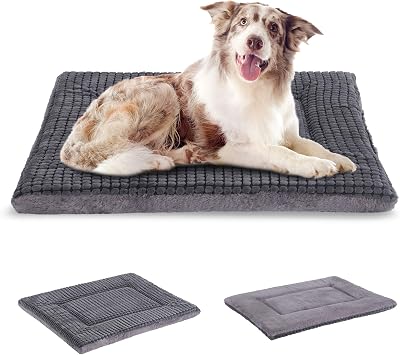 BVAGSS Reversible Memory Foam Dog Bed 91x58x4 cm Light Grey