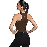 ICTIVE Women's Racerback Longline Sports Bra Built in Padded Slim Fit Workout Yoga Crop Tops