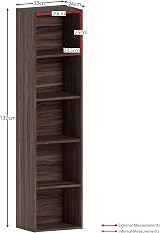 Vida Designs Oxford 5 Tier Cube Bookcase Walnut Wood 5 Shelf Storage view 3
