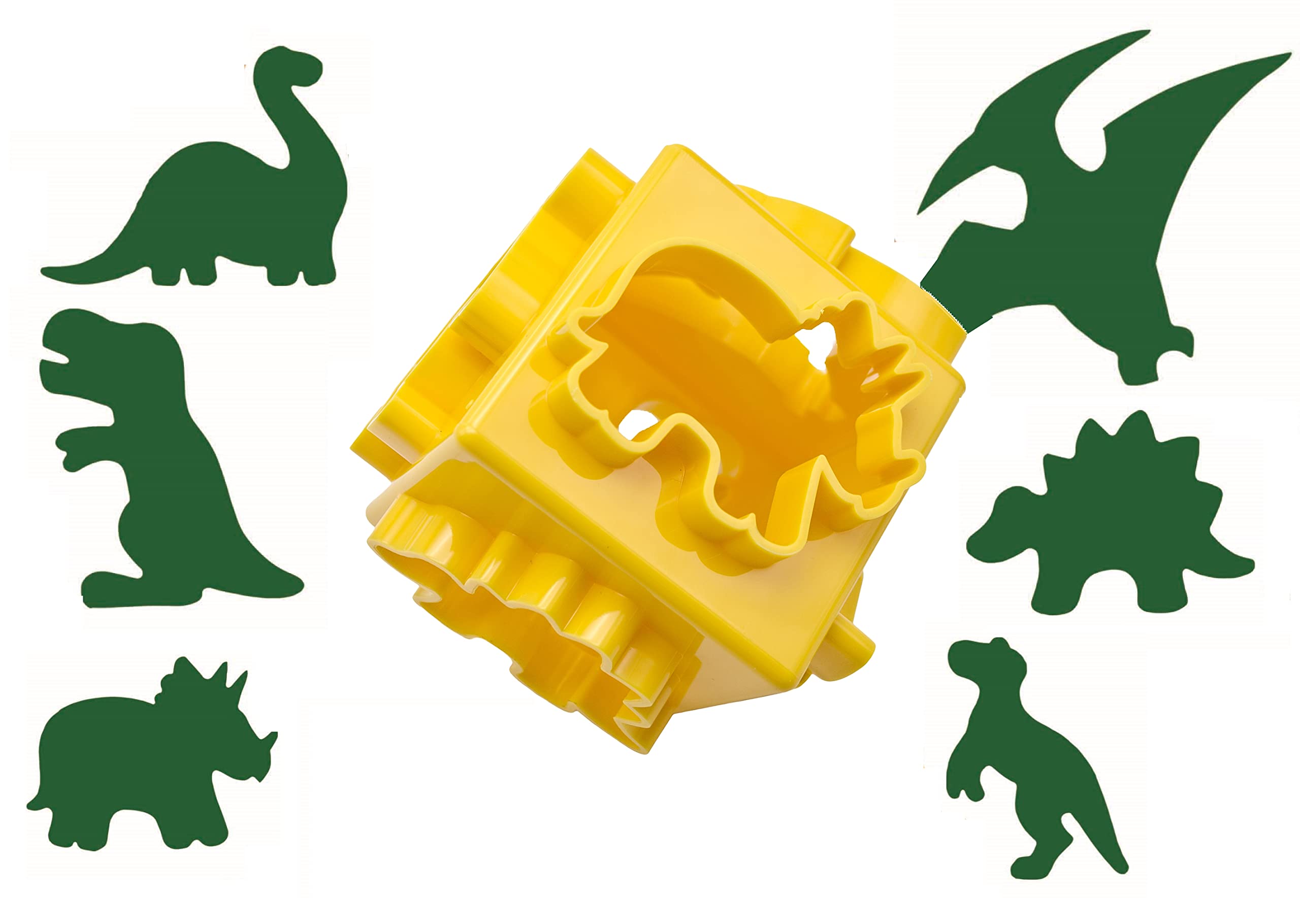 Cookie Cutters | Plastic Dough Cookie Cutting Cube | Dinosaurs | 6 Designs