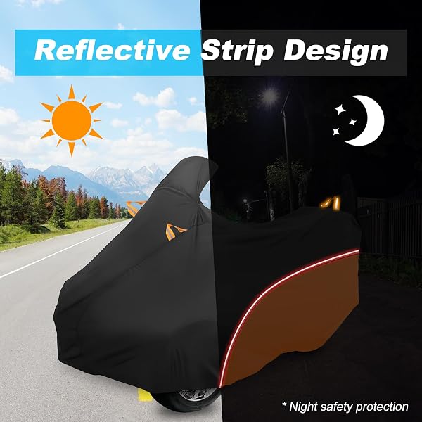 COUKOUCOVER CAN-AM RT COVER 2020-2025, CAN-AM COVER HEAVY DUTY WATERPROOF OXFORD FABRIC, ALL WEATHER WATERPROOF AND DUSTPROOF WITH REFLECTIVE STRIPE (BLACK ORANGE)