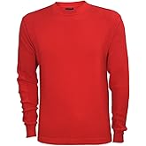 JLGUSA Men Heavy Weight Plain Thermal Long Sleeve Waffle Shirts Solid Colors