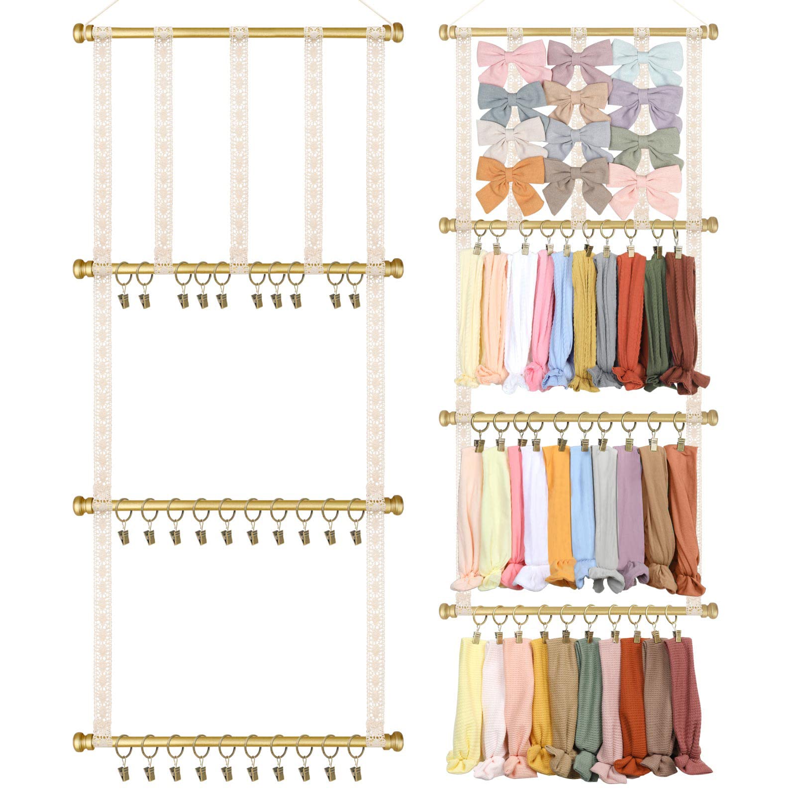 Photo 1 of POVETIRE Headband Holder Hair Bows Organizer for Girls,Baby Headbands Hair Accessories Organizer Storage Headband Wall Hanging Decor for Nursery Toddler Girls Room