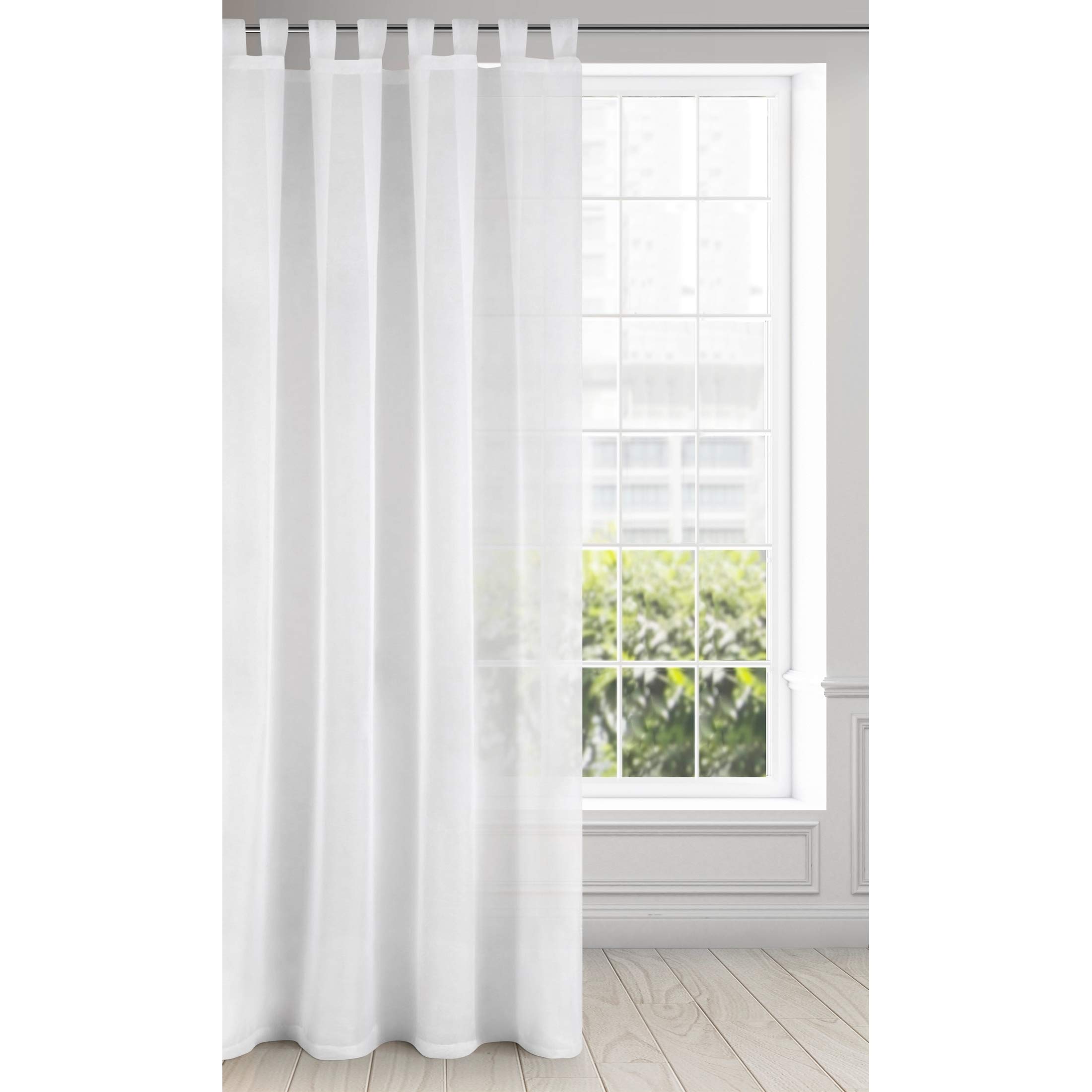 Eurofirany LUCY Voile Curtain, Sheer Curtain with Rufflette Tape - 1 Unit, Bedroom, Living Room, Kitchen, White, 140x250 cm — image 1