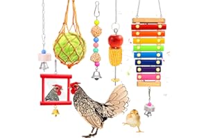 Woiworco 6 Packs Chicken Toys, Chicken Xylophone Toys for Hens, Chicken Pecking Toys and Vegetable Hanging Feeder for Chicken Bird Parrot, Chicken Toys for Coop Chicken Coop Accessories
