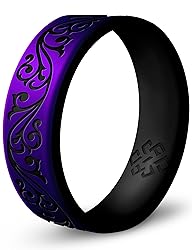 Knot Theory Silicone Ring in Purple Filigree Size 8