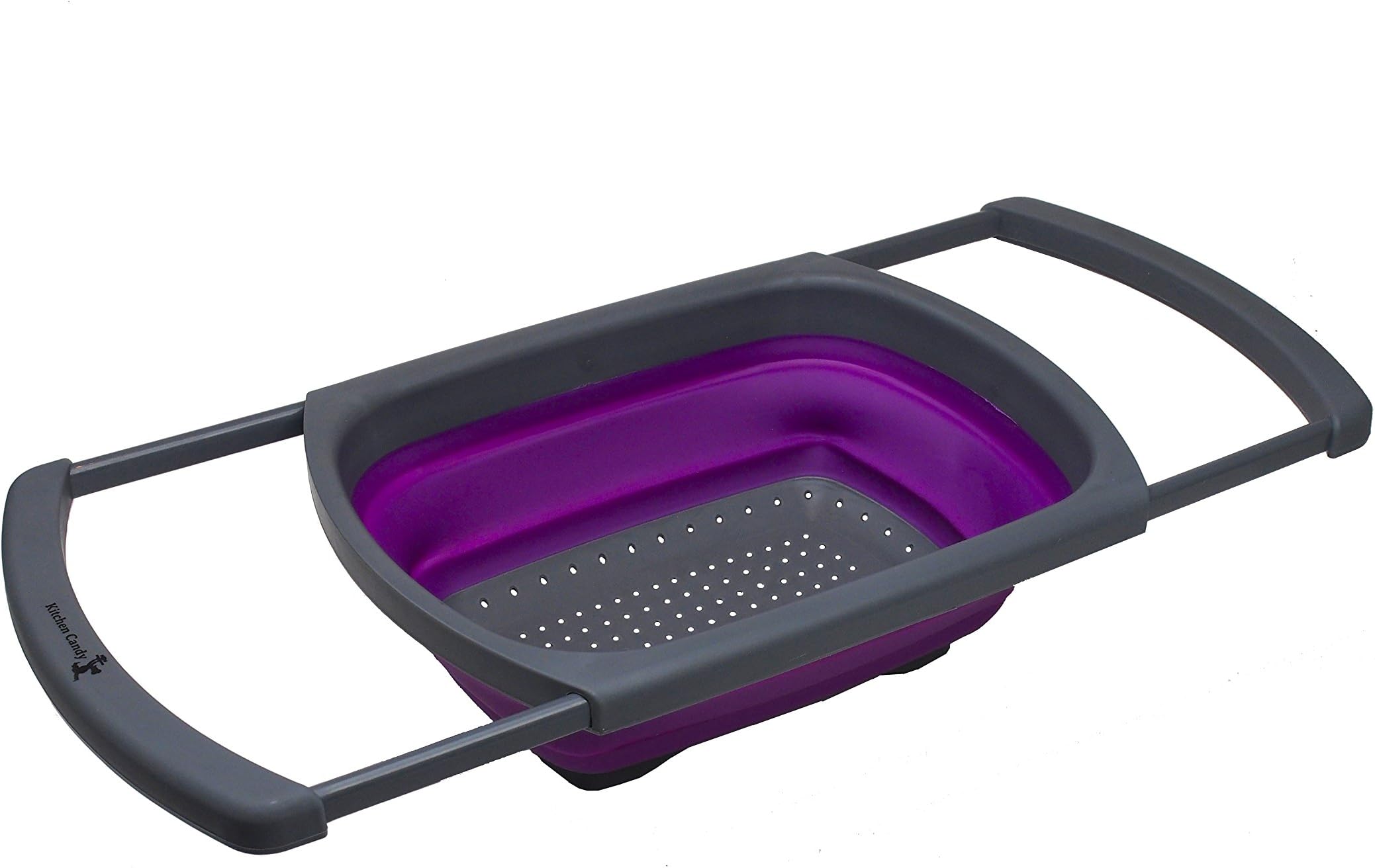 Kitchen Candy Collapsible Over the Sink Colander/Strainer, Purple