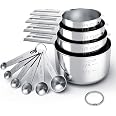 TILUCK Stainless Steel Measuring Cups & Spoons Set, Cups and Spoons | Stainless Steel Nesting Measure Cups , Kitchen Gadgets