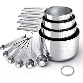 TILUCK Stainless Steel Measuring Cups &amp; Spoons Set, Cups and Spoons | Stainless Steel Nesting Measure Cups , Kitchen Gadgets for Cooking &amp; Baking (10)